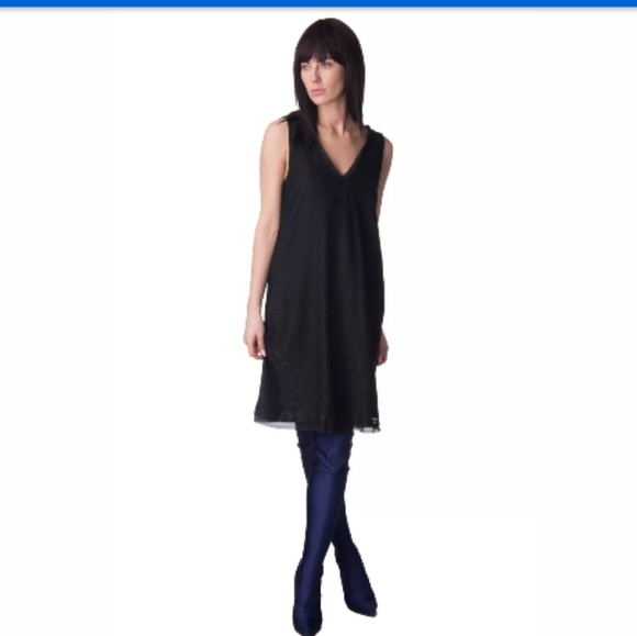 NWT$200 Liu Jo Draped Back Sheer Lined LBD Sz XL - Picture 2 of 6